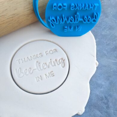 Thanks for bee-lieving in me Fondant Imprint Stamp and Cookie Cutter Teachers Gift Teacher Appreciation
