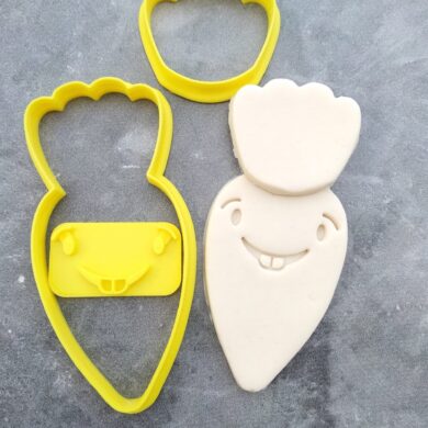 Chubby Carrot and Leaf Set Cookie Cutter and Fondant Embosser