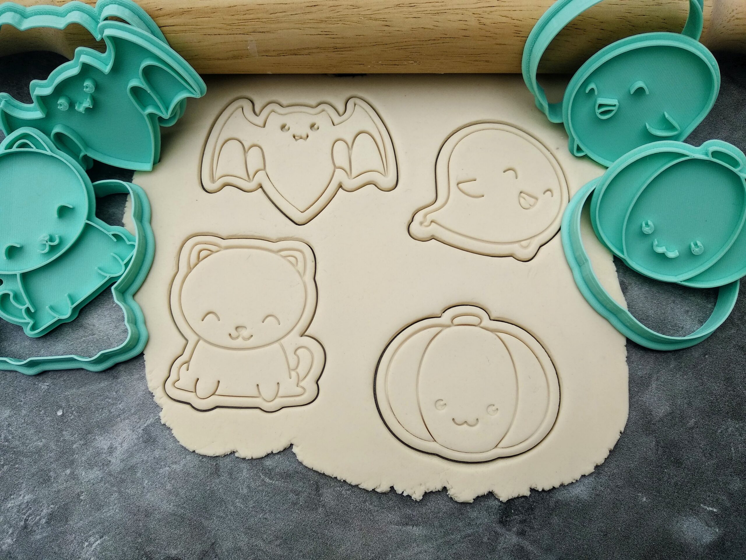 Happy Halloween Bat Cookie Fondant Embosser Stamp 3D Printed 6cm 
