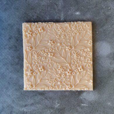 Floral Pattern Fondant Cookie Stamp with Raised Detail