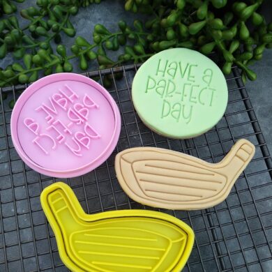 Have a Par-fect Day Golf Club Cookie Cutter and Fondant Embosser Imprint Stamp Father's Day Dad's Birthday Gift