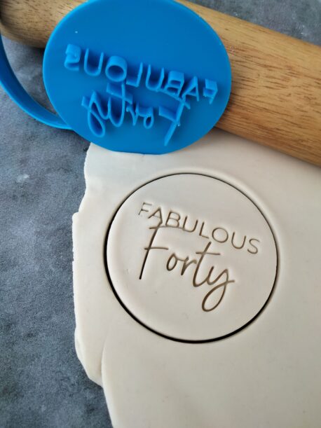 Fabulous Forty 40th Birthday Cookie Fondant Stamp & Cutter