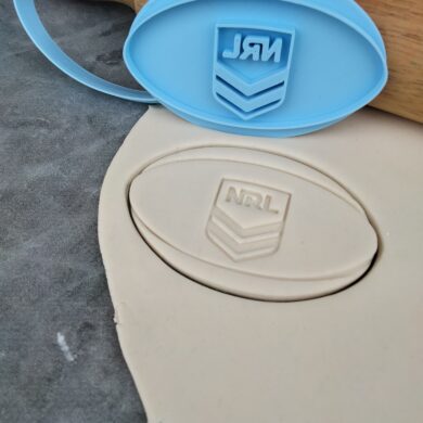NRL Rugby Ball Cookie Cutter and Fondant Stamp Embosser