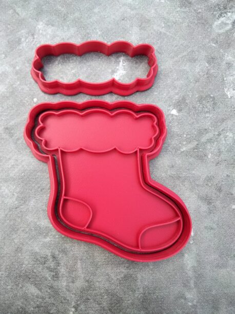 Christmas Stocking Cookie Cutter and Fondant Embosser Stamp DIY Christmas Cookies Table Seating Plaque