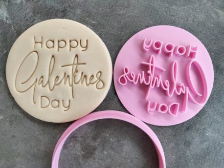 Happy Galentines Day Cookie Fondant Embosser Stamp & Cutter