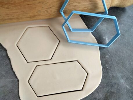 Hex and Stretched Hex Shape Cutter Set for Cookie Dough and Fondant - Cookie Cutter / Fondant Cutter