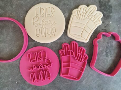 Fries before Guys Cookie Cutter and Fondant Embosser Set for Galentines Day Valentines Day French Fries Cookies