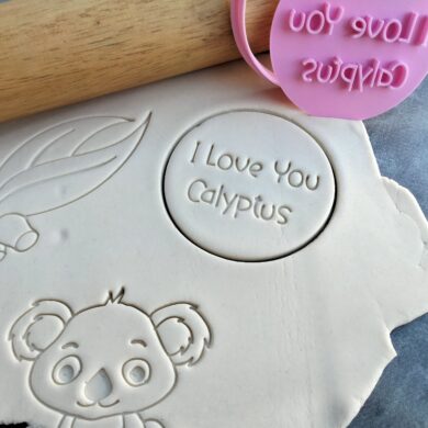 I Love You Calyptus Cookie Cutter and Fondant Embosser - Valentines Day